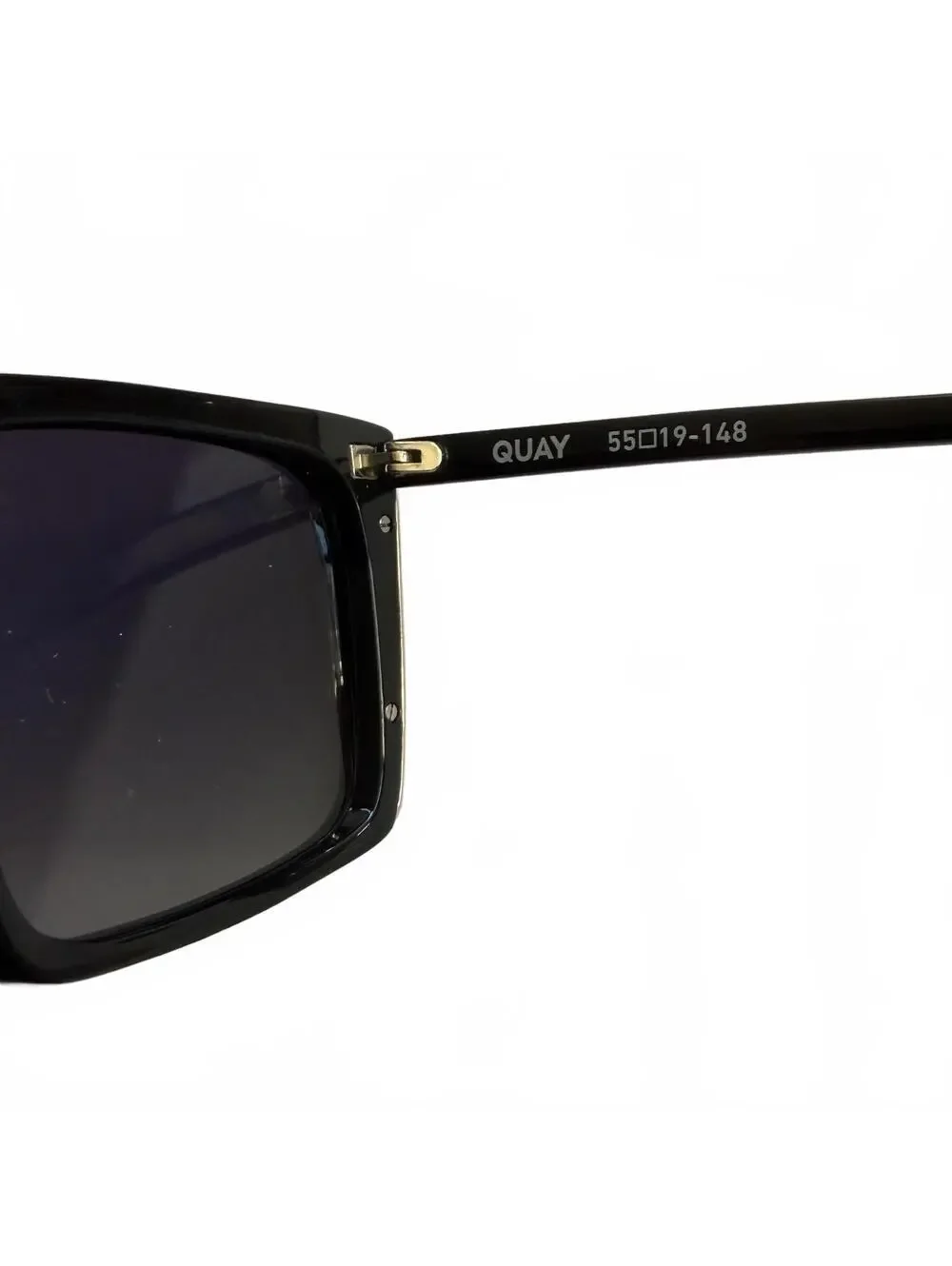Quay Australia Front Cover Sunglasses Square Polarized Black Smoke